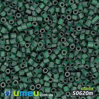 Бісер чеський Рубка 10/0, №50620m, Зелений т. прозорий матовий (BIS-044028)