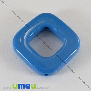 [Архів] Намистина пластикова Ромб, 29х29 мм, Синя (BUS-000878)