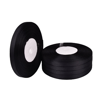 Репсова стрічка, 6 мм, Чорна (LEN-054864)