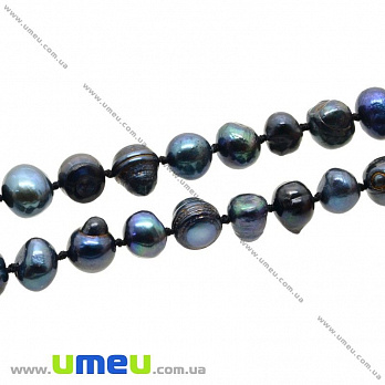 [Архів] Намистина натуральний камінь Перли річкові чорні, 9-11 мм (BUS-032385)