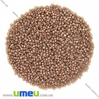 Бісер китайський дрібний, 12/0, Світла мідь металік, 2 мм (BIS-008650)