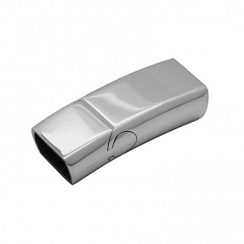 Замок магнітний з нерж. сталі для вклеювання шнура, 33х14х8 мм, Темне срібло (STL-051959)