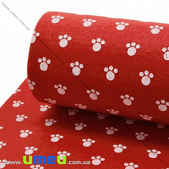 Фетр Лапки 1 мм, 20х30 см, Красный (FLT-030395)