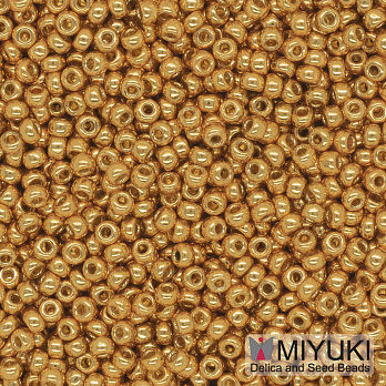 Бісер японський Miyuki круглий RR 11/0 №4203, Duracoat Galvanized, Золотистий (BIS-053187)