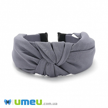 Обруч Чалма з вузлом тканину, 42 мм, Сірий (OSN-041200)