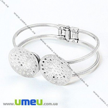 [Архів] Основа для браслета Ситечко, Світле срібло, 60х45 мм (OSN-003144)