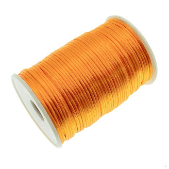 Атласный нейлоновый шнур, 2 мм, Оранжевый, 1 м (LEN-021728)