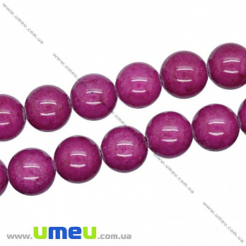 [Архів] Намистина натуральний камінь Нефрит бузковий, 14 мм, Кругла (BUS-018420)