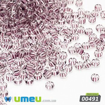 Бісер чеський №897/00491, Прозорий у коричневу смужку, 10/0 (BIS-043996)