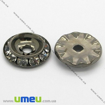 [Архів] Розділювач 15 мм, Чорний, Стрази скляні білі (OBN-004189)