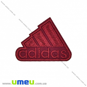 Термоаппликация Adidas, 5,5х4,5 см, Бордовая, 1 шт (APL-031696)