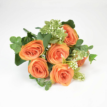 Букет троянд з добавками евкаліпта, 30 см, Помаранчевий (DIF-057646)