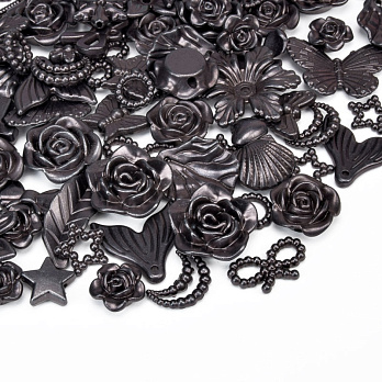 Намистини пластикові, Мікс чорний (BUS-062002)