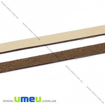 Искусственный кожаный шнур плоский, Бежевый, 5х1,5 мм, 1 м (LEN-033663)