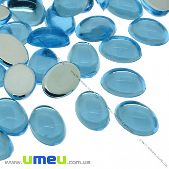 Кабошон пластиковий, Овал, 14х10 мм, Блакитний (KAB-022057)
