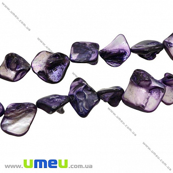 [Архів] Намистина натуральний камінь Перламутр фіолетовий, Ромб (BUS-023758)