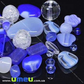 Бусины чешское стекло Preciosa 92-Mix-Multi Exclusive Blue-Crystal, 1 уп (25 г) (BUS-036029)