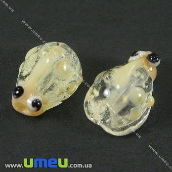 [Архів] Намистина Lampwork Люмінесцентна Божа корівка, 10х7х5 мм, Тілесна (BUS-003235)