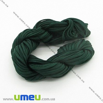 Нейлоновый шнур (для браслетов Шамбала), 1,5 мм, Зеленый темный, 1 моток (18 м) (LEN-003413)