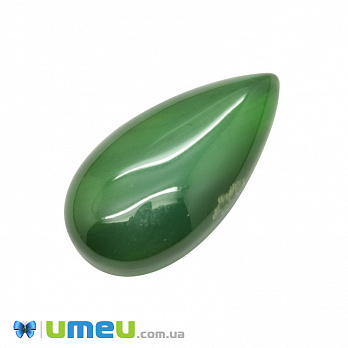 Кабошон нат. камінь Агат зелений, Крапля, 29х15,6 мм (KAB-050674)