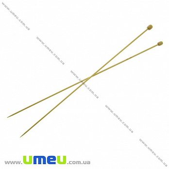 Спицы прямые с заглушкой бамбуковые, 3,0 мм, 34 см, 1 пара (YAR-023882)