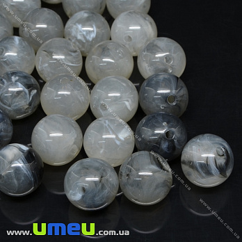 [Архів] Намистина імітація натурального каменю, Кругла, 8 мм, Сіра (BUS-035007)