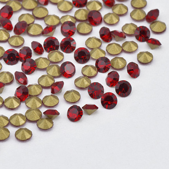 Стрази скляні конусні SS6 (2,0 мм), Червоні темні (STR-059343)