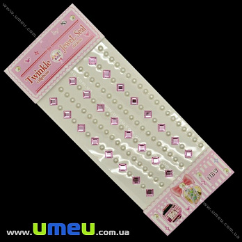 Декоративные элементы на клеевой основе, Розово-кремовые, 1 планшет (DIF-024143)