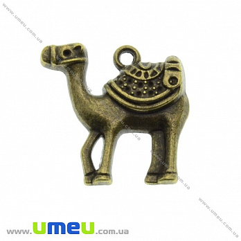 Подвеска металлическая Верблюд, Античная бронза, 23х23 мм, 1 шт (POD-000242)