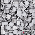Бисер японский Miyuki TILA №4558, 5х5 мм, Серебристый матовый двухсторонный (BIS-053231)