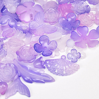 Намистини пластикові, Мікс рожево-бузковий (BUS-062010)