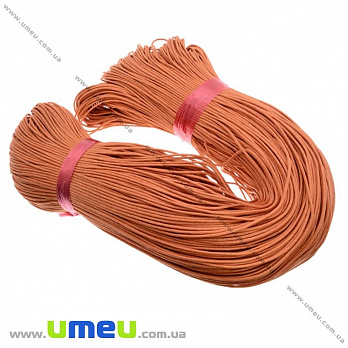 Вощеный шнур (коттон), 2 мм, Оранжевый, 1 м (LEN-021800)