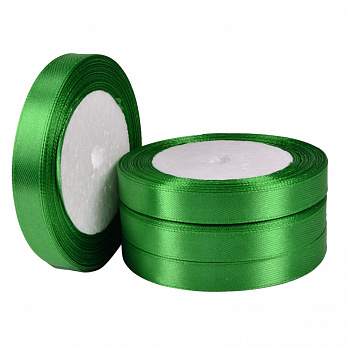 Атласна стрічка, 12 мм, Зелена (LEN-051119)
