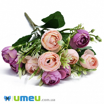 Букет камелії, 35 см, Персиково-бузковий (DIF-048331)