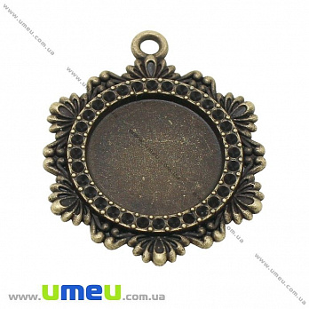 Основа кругла, 43х36 мм, 22 мм, Антична бронза (OSN-028256)
