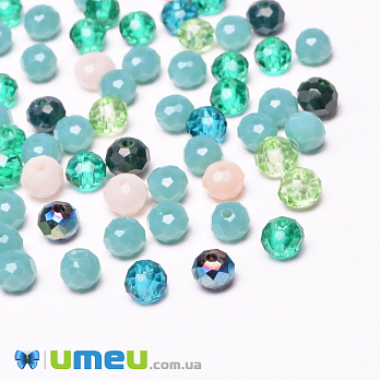 Намистини ронделі, 4х3 мм, Мікс (BUS-050924)