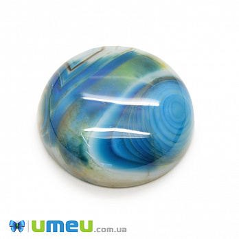 Кабошон нат. камінь Агат синій, Круглий, 20,4 мм (KAB-049985)