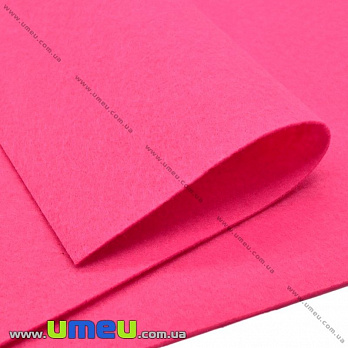 Фетр мягкий 1,3 мм, 30х30 см, 529 Розовый яркий, 1 шт (FLT-019483)