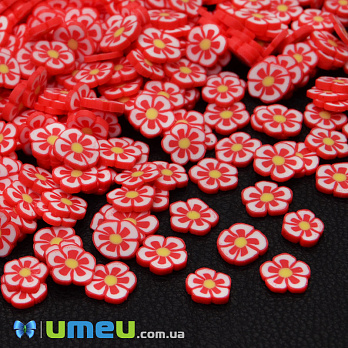 Слайсы FIMO Цветок красный, 5 мм, 3 г (DIF-044233)