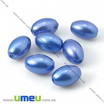 Бусина пластиковая Рис Жемчуг, 11х7,5 мм, Синяя, 1 шт (BUS-008206)