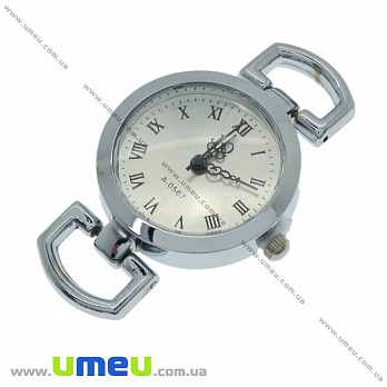 Часы для браслетов под шнур, Темное серебро, 33х27 мм, 1 шт (CLC-010268)