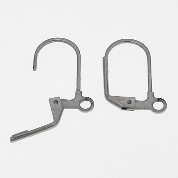 Швензы из нерж. стали с французским замком, 17х12 мм, Темное серебро (STL-018033)