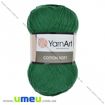 Пряжа YarnArt Cotton Soft 100 г, 600 м, Зеленая 52, 1 моток (YAR-025418)