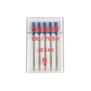 Иглы ORGAN JEANS №90/14 для бытовых швейных машин, 5 шт (SEW-061854)