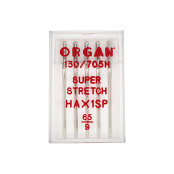 Голки ORGAN SUPER STRETCH №65/9 для побутових швейних машин, 5 шт (SEW-054950)