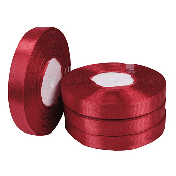 Атласна стрічка, 10 мм, Червона (LEN-057032)