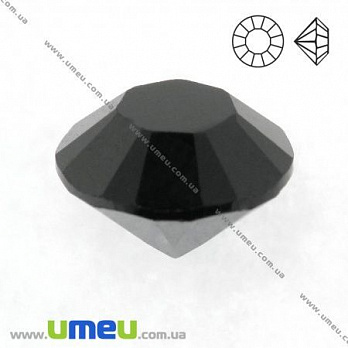 Стразы стеклянные конусные SS6 (2,0 мм), Черные, 10 шт (STR-009706)