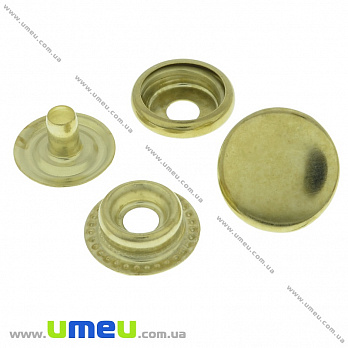 Кнопка каппа (пробивная) металлическая, Золото, 15 мм, 1 шт (SEW-023994)