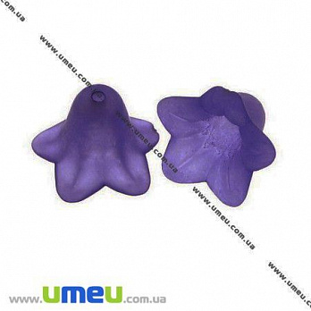 Бусина акриловая матовая Цветок, 16х12 мм, Фиолетовая, 1 шт (BUS-000837)