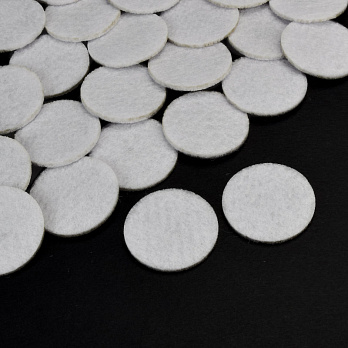 Фетрові кружечки, 3 см, Білі (FLT-061805)